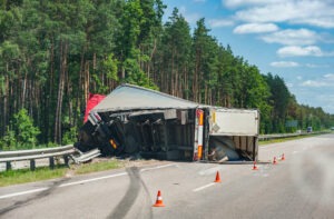 tractor-trailer-crashed-into-a-guardrail