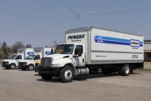 white Penske truck